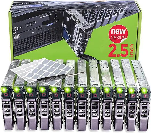 Main image of 12Pack 25 T440 T640 R430 T430 R630 T630 R730xd R830 R930 T620 R720 R820 Drive Caddy G176J Compatible for Dell PowerEdge Servers Sled Sticker Labels Manual Additional Tray Screws