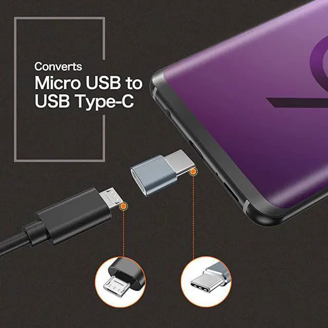 Alt view image 3 of 7 - USB Type C Adapter, (4-Pack) Micro USB Female to USB C Male Convert Connector Fast Charging Compatible with Samsung Galaxy S10 S9 S8 Plus,Note 9 8,Pixel 2 3 XL,LG V40 V20 G5,Moto Z2 Z3(Grey)