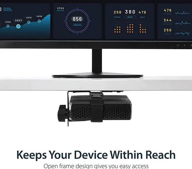 Alt view image 5 of 7 - com Thin Client Mount Mini PC VESA Mount Adjustable 7 to 28 Under Desk Computer Mount Mac Mini Monitor Mount ACCSMNT