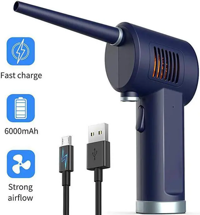 Main image of Operated Air Duster RechargeableReusable Computer Cleaning Duster Keyboard Cleaner Portable Compressed Air 10W Fast Charging 6000mAh Cordless No Gas