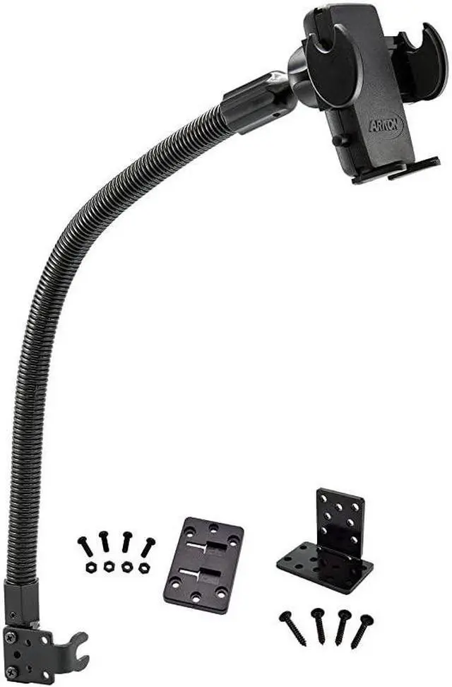 Main image of Car or Truck Seat Rail or Floor Phone Holder Mount for iPhone 11 Pro Max XS XR X Retail Black