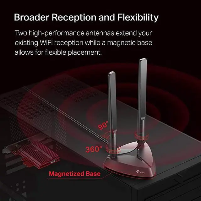 Alt view image 5 of 6 - WiFi 6 AX3000 PCIe WiFi Card Archer TX3000E Up to 2400Mbps Bluetooth 50 80211AX Dual Band Wireless Adapter with MUMIMOOFDMAUltraLow Latency Supports Windows 10 64bit only