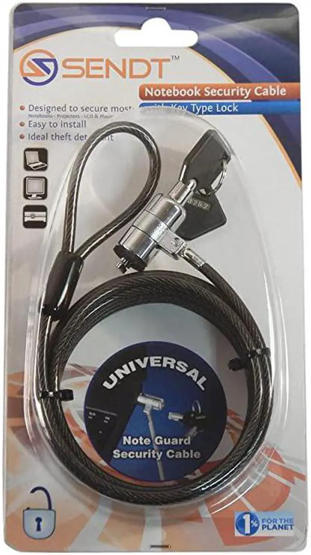 Alt view image 2 of 3 - 10 Foot Black NotebookLaptop Keyed Lock Security Cable Extra Long