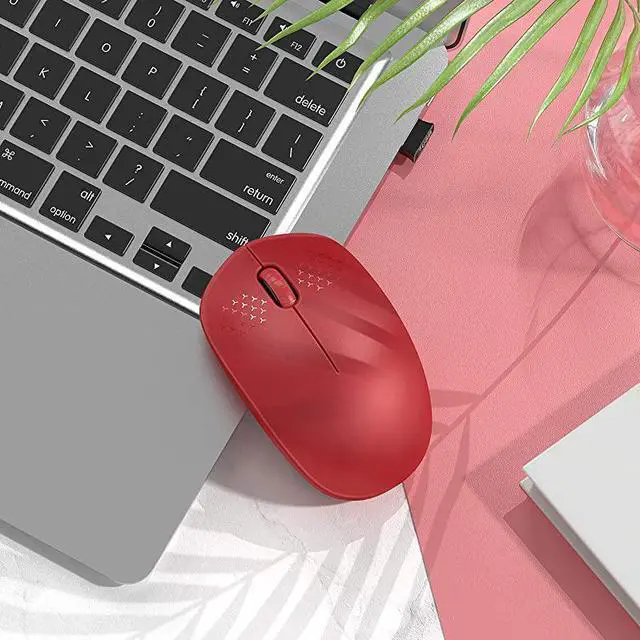 Alt view image 7 of 7 - Wireless Mouse 24G Noiseless Mouse with USB Receiver  Portable Computer Mice for Windows PC Notebook Laptop Red