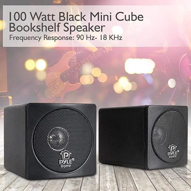 Alt view image 4 of 6 - 3quot Mini Cube Bookshelf Speakers 100W Small Bookshelf Speakers w 3quot Paper Cone Driver 8 Ohm Passive Audio Book Shelf Speaker Pair For Home Theater Stereo Surround Sound  Home PCB3BK Black