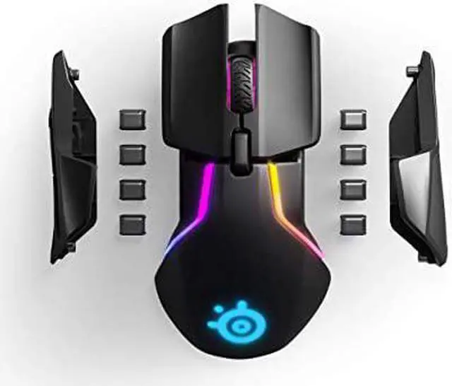 Alt view image 5 of 7 - Rival 650 Quantum Wireless Gaming Mouse Rapid Charging Battery 12 000 Cpi Truemove3+ Dual Optical Sensor Low 05 LiftOff Distance 256 Weight Configurations 8 Zone RGB Lighting