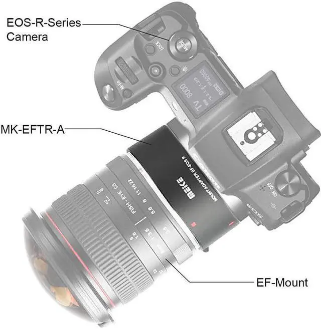 Alt view image 3 of 7 - EF-EOS R Canon ef eos r Lens Mount Adapter Electronic Auto Focus Adapter for Canon EF/EF-S Lens to Canon EOS R Camera Body+ Cloth