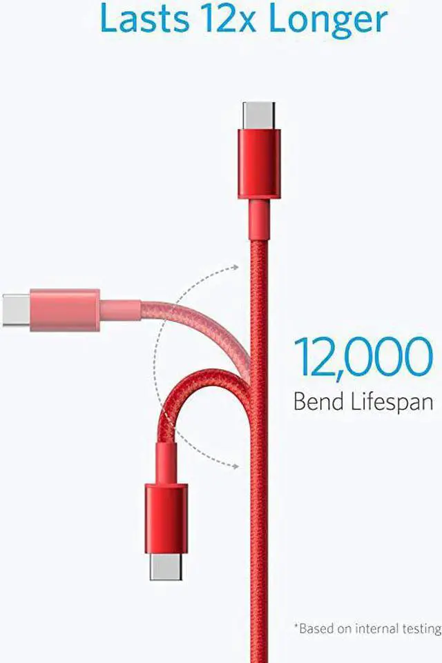 Alt view image 4 of 7 - USB Type C Cable  2Pack 6 Foot Premium Nylon USBC to USBA Fast Charging Type C Cable for Samsung Galaxy S10 S9 S8 Note 8 LG V20 G5 G6 and MoreRed