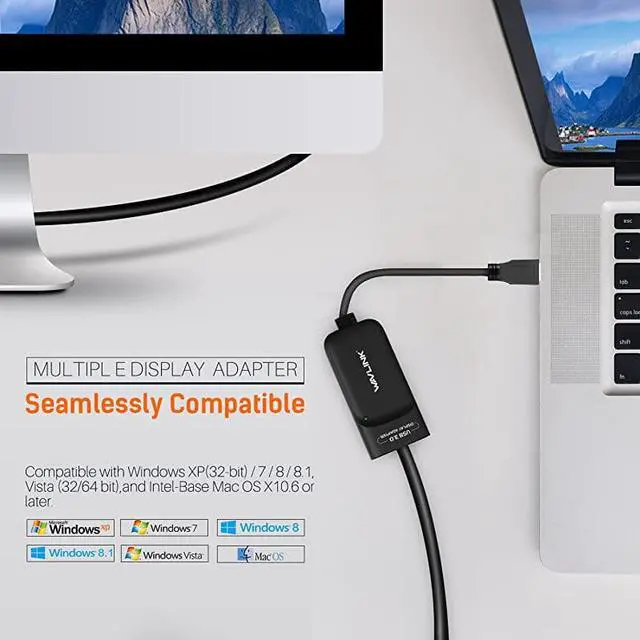 Alt view image 6 of 7 - USB 30 to HDMI Universal Video Graphics Adapter with Audio Port Displaylink Chip Supports up to 6 Monitor displays 2048x1152 External Video Card Adapter Support Windows Chrome OS