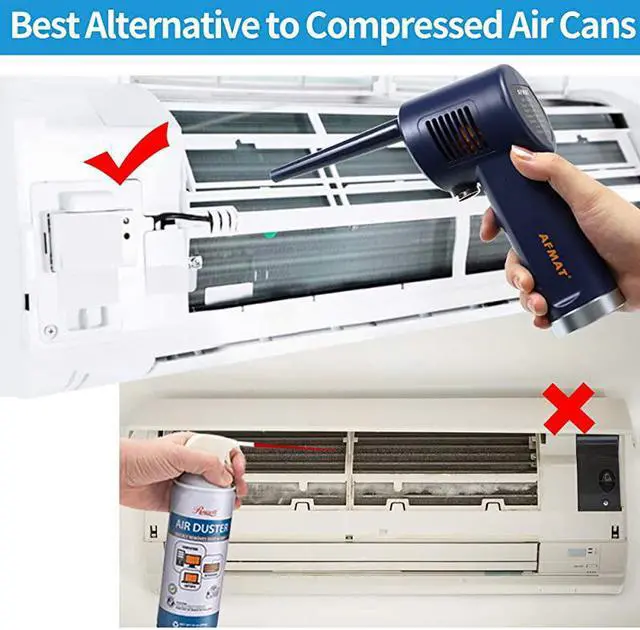 Alt view image 5 of 7 - Air Duster Say Goodbye to Compressed Air Can Cordless Air Duster Electric Air Duster with Battery6000mAh Replacement for Air Canister Compressed Air for s Vacuum