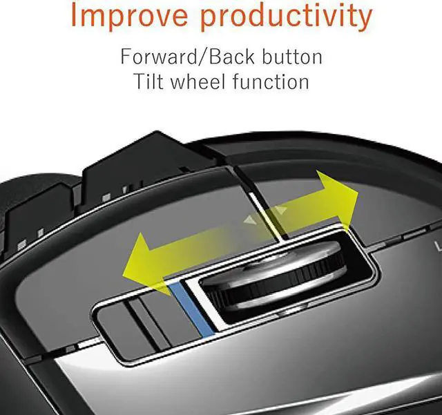 Alt view image 3 of 7 - MDT2DRBK Wireless index finger Trackball mouse EXG series L size 24GHz 8 buttons Black