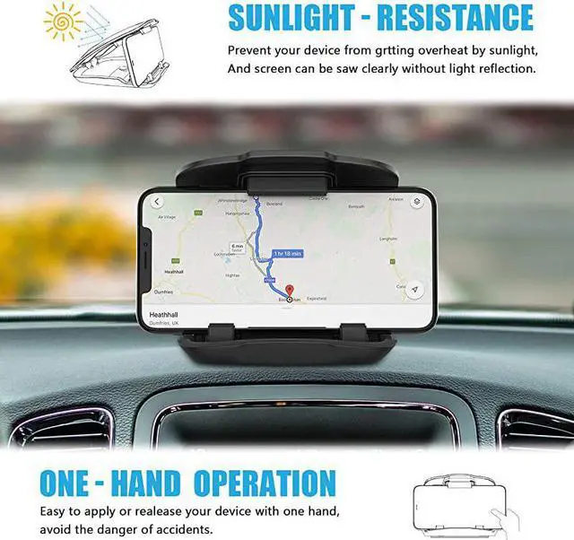 Alt view image 2 of 7 - Car Phone Mount  Dashboard Cell Phone Holder Dash Mount Cell Phone Holder for Smartphone Mobile Phone Car Mat Pad for Samsung Galaxy Nokia Smartphone Google and Note