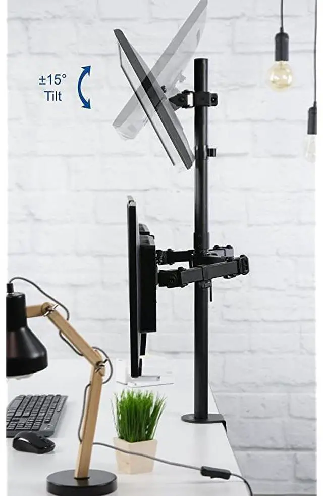 Alt view image 6 of 7 - Triple LCD Monitor Desk Mount Stand Heavy Duty and Fully Adjustable, 3 Screens up to 30 inches STAND-V003T
