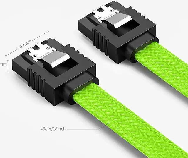 Alt view image 7 of 7 - 3PACK SATA Cable III 3 Pack 6Gbps Straight HDD SDD Data Cable with Locking Latch 18 Inch for SATA HDD SSD CD Driver CD Writer Green