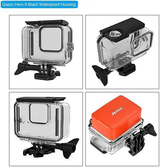 Alt view image 3 of 7 - Action Camera Accessories Kit for Gopro Hero 8 Black Waterproof Housing Silicone Case Glass Screen Protector are Compatible with Gopro8 Hero8 62D Kit for Gopro 8 Black