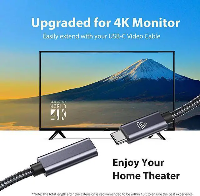Alt view image 5 of 7 - USB Type C Extension Cable 33Ft1mNew Version USB 3110gbps Type C Male to Female Extension Charging Sync for Nintendo Switch MacBook Pro 20162017 Touchbar Dell XPS MS Surface Book