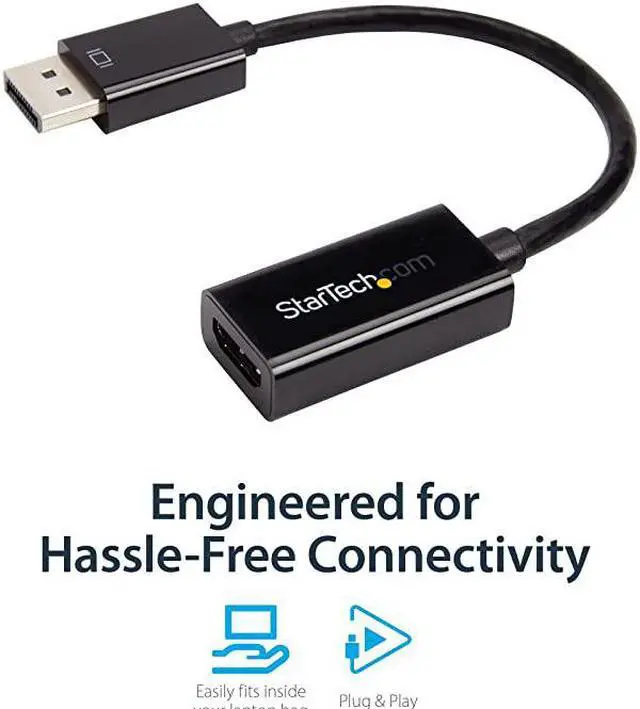 Alt view image 3 of 6 - com DisplayPort to HDMI Adapter - 4K 30Hz Active DisplayPort to HDMI Video Converter - DP to HDMI Monitor/TV/Display Cable Adapter Dongle - Ultra HD DP 1.2 to HDMI 1.4 Adapter (DP2HD4KS)