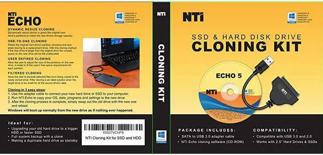 Alt view image 5 of 5 - Cloning Kit for SSD and Hard Disk Drives | New Version | Best Hard Drive Upgrade Kit | Echo Cloning Software and Advanced HighSpeed SATAtoUSB 3020 Adapter Cable Included