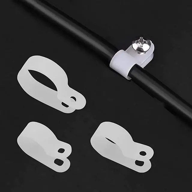 Alt view image 3 of 6 - 225pcs 9 Size White Nylon RType Cable Clamp Fastener Assortment Kit for 18 316 14 516 38 12 58 34 1 Inch Dia Wire Tube Plastic Wire Cord Clip Fixer