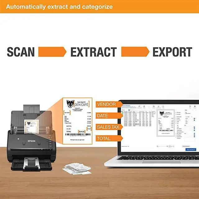 Alt view image 4 of 7 - Workforce ES500WR Wireless Color Receipt amp Document Scanner for PC and Mac Auto Document Feeder ADF