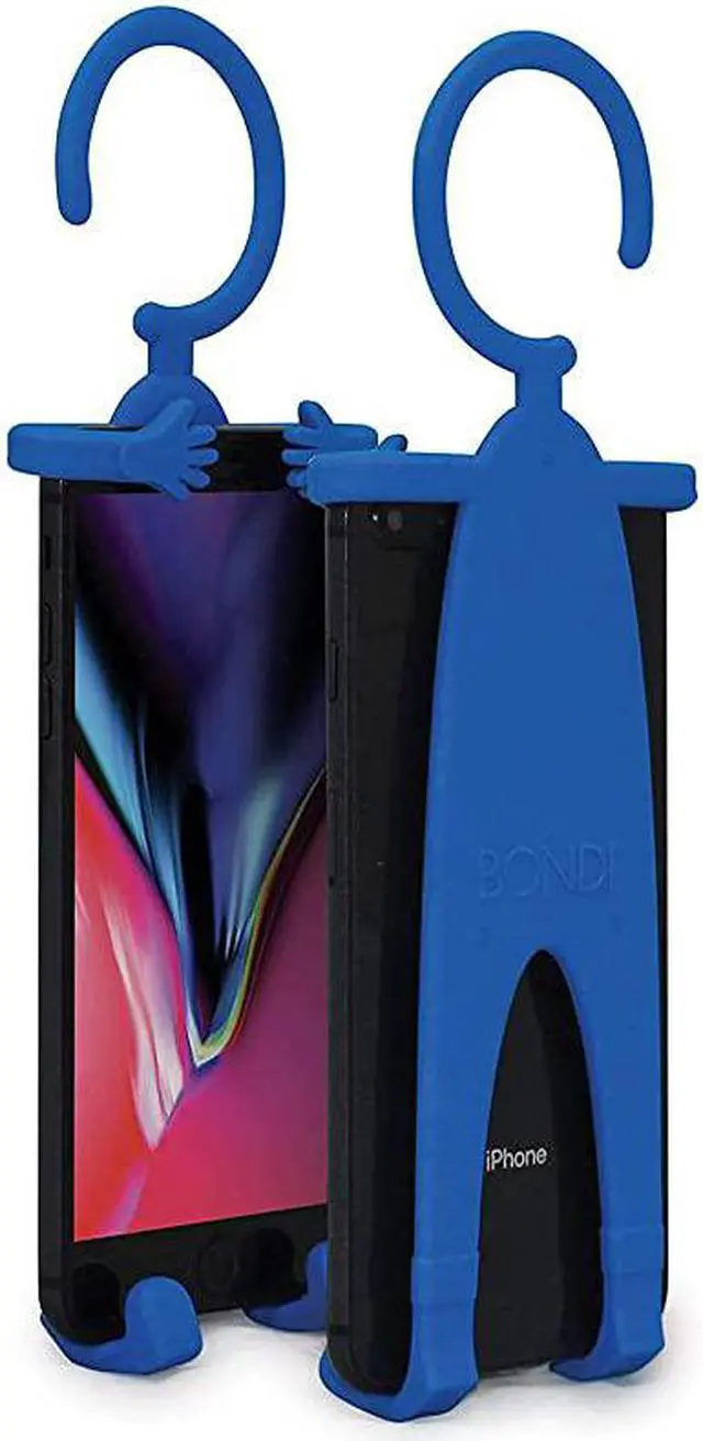 Main image of Plus Flex Phone Holder and Stand Adjustable Flexible Silicone Case Hanging Mount for Car Bike and Desk up to 675 Large Cell Phones iPhone Xs XR 11 SE Samsung Galaxy S10 S20 Blue