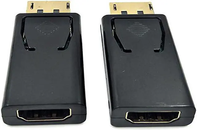 Alt view image 5 of 7 - 2Pack DP to HDMI Adapter 4K 3D DisplayPort DP to HDMI Converter Male to Female 14V Gold Plated Black Displayport Male to HDMI Female