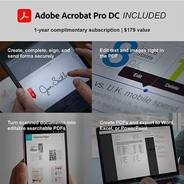 Alt view image 6 of 6 - ScanSnap iX1500 Deluxe with Adobe Acrobat DC Pro for Mac PC White