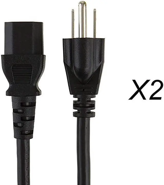 Alt view image 4 of 5 - 2Pack 6 Feet 18 AWG Universal Power Cord for NEMA 515P to IEC320C13 Cable 18M Black