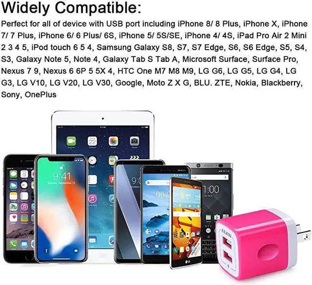 Alt view image 4 of 5 - Charger Plug USB Wall Charger  USB Charging Block Base Box Cube Outlet Adapter Replacement for LG Samsung Galaxy Kindle Moto Huawei HTC ZTE XiaoMi iPhone and More USB Charger Brick