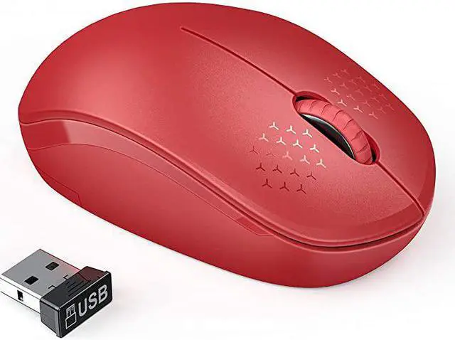 Main image of Wireless Mouse 24G Noiseless Mouse with USB Receiver  Portable Computer Mice for Windows PC Notebook Laptop Red