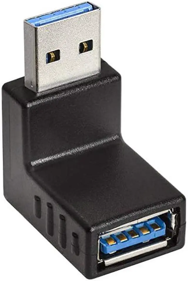 Alt view image 2 of 3 - 10 Pack] Super Speed USB 3.0 Male to USB 3.0 Female, 90 Degree Right Angle USB Adapter, USB 3.0 Extender Couple