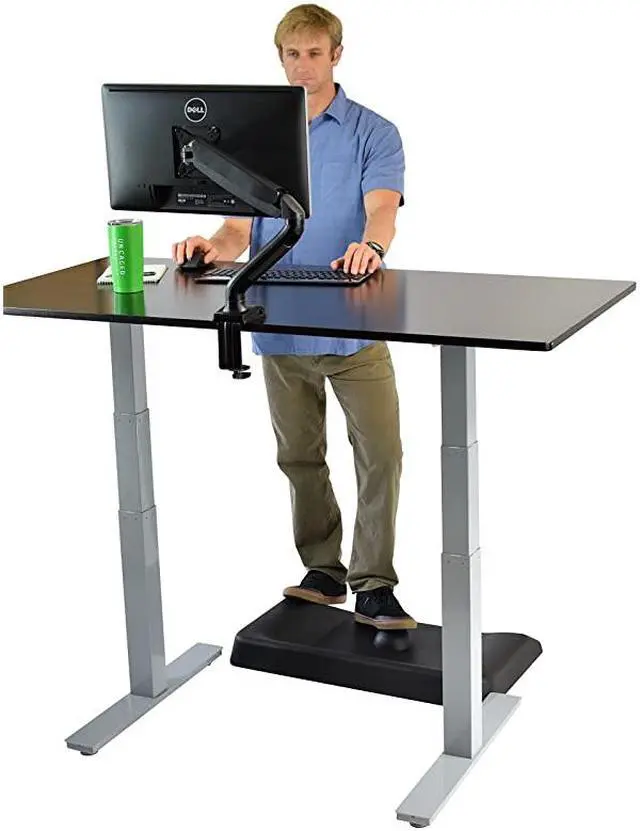 Alt view image 4 of 5 - Computer Monitor Arm Mount with 2 USB Ports Ergonomic Adjustable Height Universal VESA LCD Holder with Gas Spring Office Standing Desk Accessories Organizer CClamp Grommet Connection