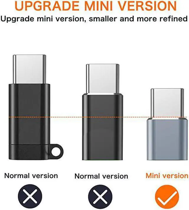 Alt view image 7 of 7 - USB Type C Adapter, (4-Pack) Micro USB Female to USB C Male Convert Connector Fast Charging Compatible with Samsung Galaxy S10 S9 S8 Plus,Note 9 8,Pixel 2 3 XL,LG V40 V20 G5,Moto Z2 Z3(Grey)