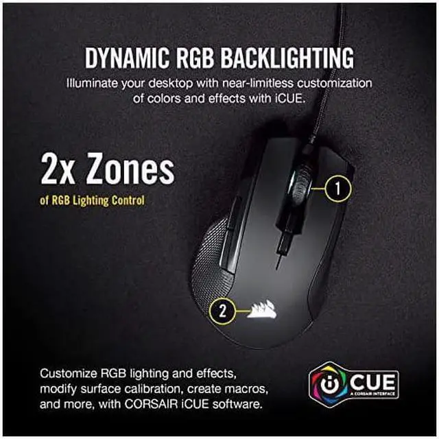 Alt view image 6 of 7 - Ironclaw RGB FPS and MOBA Gaming Mouse 18000 DPI Optical Sensor Backlit RGB LED Black