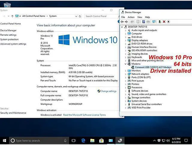 Alt view image 2 of 5 - 56K External Dial Up Fax Data Modem Windows 108 7 XPVista