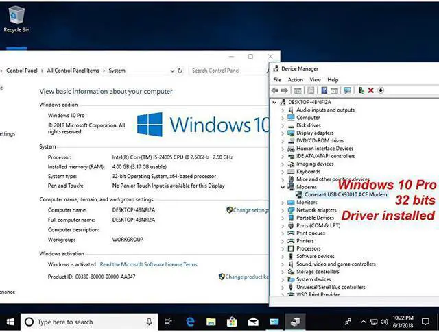 Alt view image 3 of 5 - 56K External Dial Up Fax Data Modem Windows 108 7 XPVista