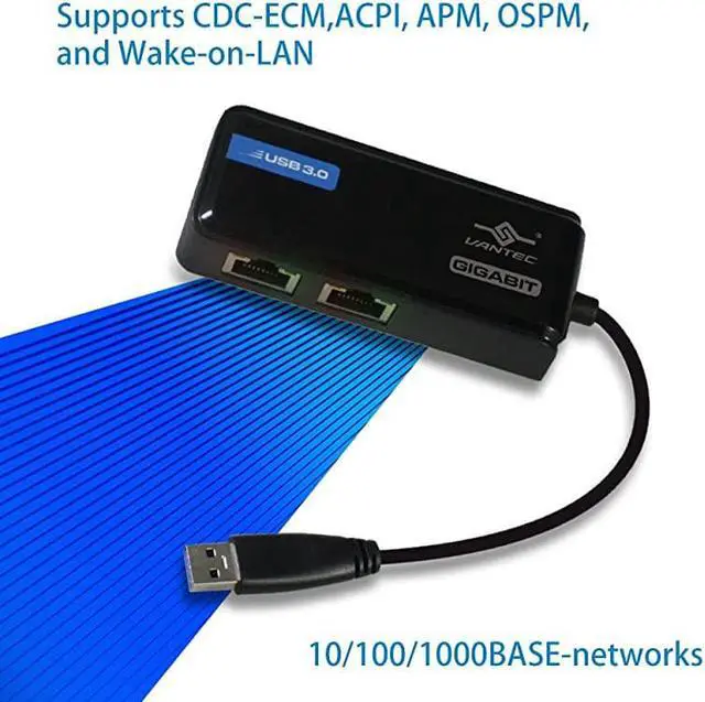 Alt view image 5 of 7 - USB 30 to Dual Gigabit Ethernet Network Adapter CBU320GNABlack