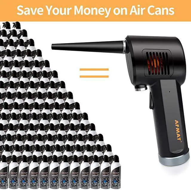 Alt view image 2 of 7 - Air Duster for Computer Better Choice for Air Can Duster Compressed Air Can Air Canister Spray Air Duster for Computer w 6000mAh Rechargeable Battery 10W Fast Charging 33000 RPM