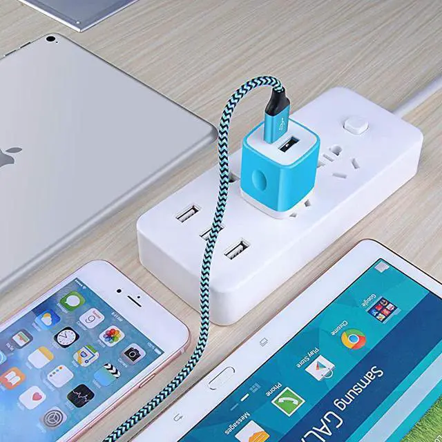 Alt view image 7 of 7 - Wall Charger Charging Block 5Pack 21A Wall Plug Portable Power Cube Brick Charger Adapter Compatible with iPhone 1111 Pro MaxXs MaxXsXRX876S6 Plus Samsung Galaxy S20 A10e A20 A50 A80