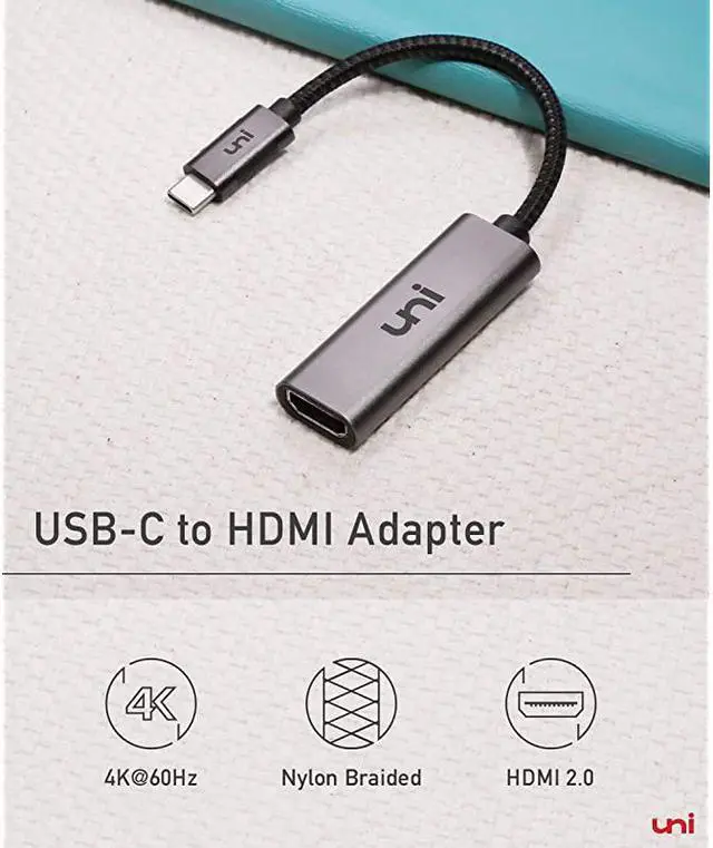Alt view image 2 of 7 - USB C to HDMI Adapter for Home Office 4K60Hz  High Speed Sturdy Aluminum HDMI to USB C Adapter Cable Thunderbolt 3 Compatible for MacBook Pro 2020 iPad Pro Surface XPS 1315 Galaxy S20
