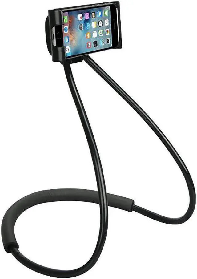 Alt view image 2 of 5 - Smart Mobile Phone StandHanging on Neck Cell Phone Mount Holder Flexible Lazy Bracket DIY Free Rotating for Multiple Functions Black