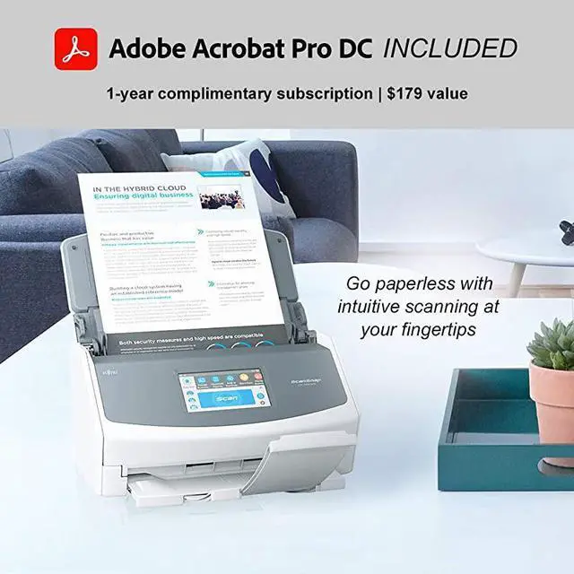 Alt view image 3 of 6 - ScanSnap iX1500 Deluxe with Adobe Acrobat DC Pro for Mac PC White