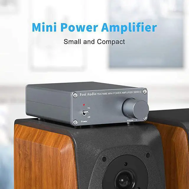 Alt view image 4 of 7 - 2 Channel Stereo Audio Amplifier Receiver Mini HiFi Class D Integrated Amp for Home Speakers 160W x 2 + 24V Power Supply