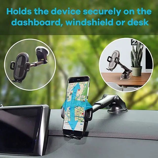 Alt view image 2 of 7 - Cup Phone Holder for WindshieldDashboardWindow Universal Dashboard Windshield Sturdy Cup Car Phone Mount with Strong Sticky Gel PadCompatible W iPhone Samsung Other Smartphone