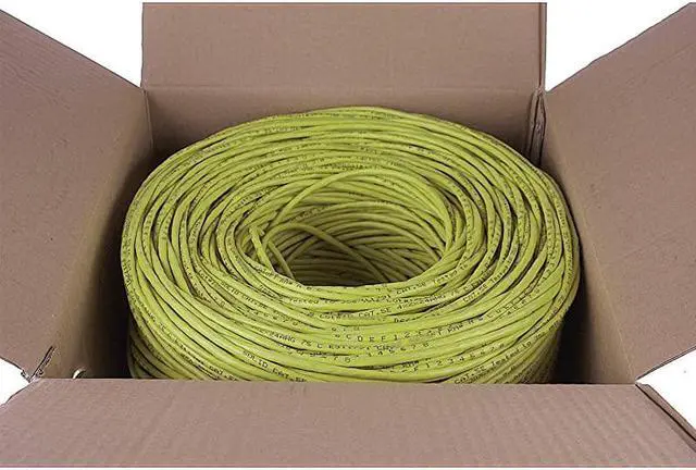 Alt view image 5 of 6 - Cable 1000 Ft Cat5E UTP 24AWG CCA Twisted Pair Networking Bulk Cable Pull Box Yellow Color