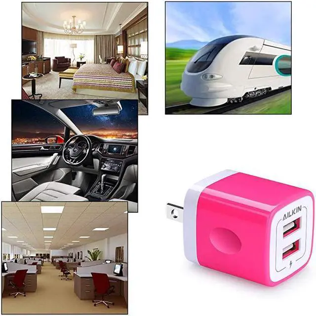 Alt view image 5 of 5 - Charger Plug USB Wall Charger  USB Charging Block Base Box Cube Outlet Adapter Replacement for LG Samsung Galaxy Kindle Moto Huawei HTC ZTE XiaoMi iPhone and More USB Charger Brick