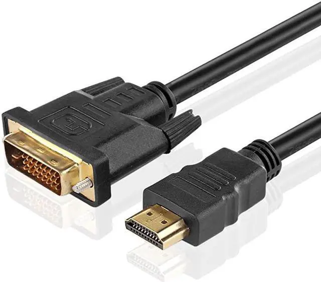 Main image of High Speed HDMI to DVI Adapter Cable 6 Feet Bidirectional HDMI to DVI amp DVI to HDMI Converter Male to Male Connector Wire Cord Supports HD Video 1080P HDTV