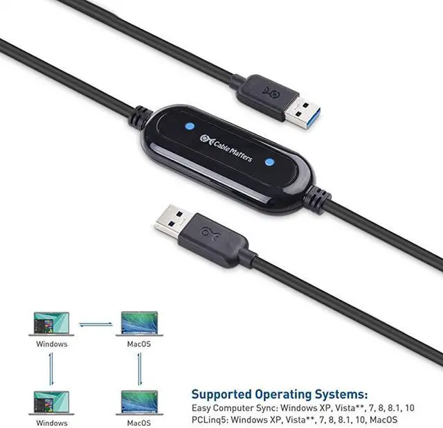 Alt view image 5 of 7 - USB 30 Data Transfer PC to PC for Windows and Mac Computer in 66 Feet PClinq5 and Bravura Easy Computer Sync Software Included