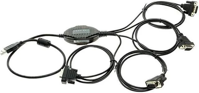 Alt view image 2 of 2 - 4 Port USB to Serial RS232 Adapter FTDI Chipset Supports Win 10 8 7 XP Linux Mac wESD and Surge Protection