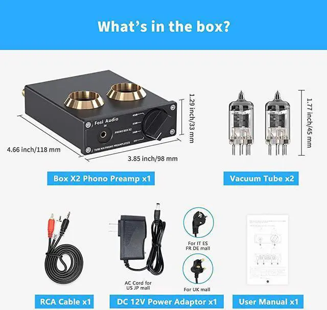 Alt view image 7 of 7 - Phono Preamp for Turntable Preamplifier MM Phonograph Preamplifier with Gain Gear Mini Stereo Audio HiFi PreAmplifier for Record Player with DC 12V Power Supply Box X2